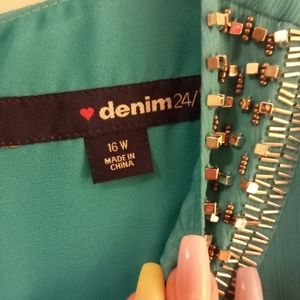 Denim 24/7 turquoise dress sz 16